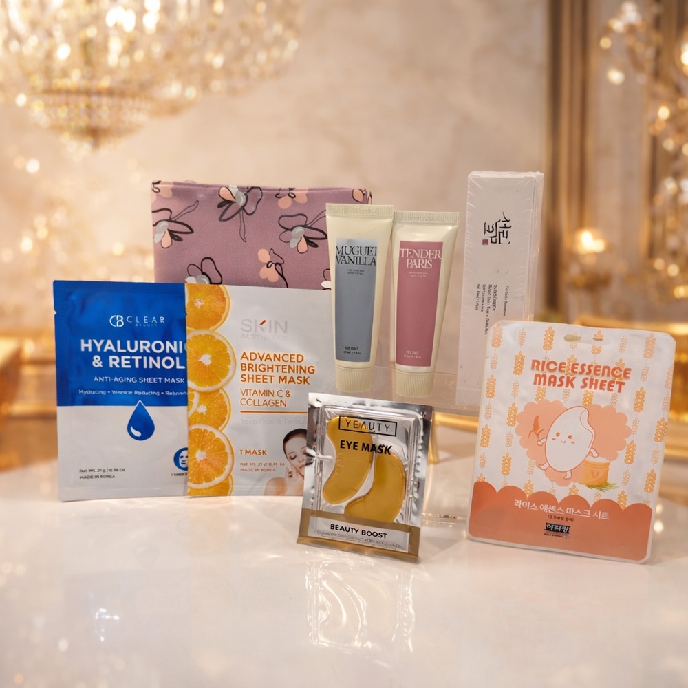 Korean Beauty 8pc Bundle – Masks, Eye Patches, Hand Cream + BOJ SPF